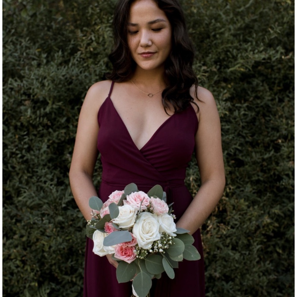 Burgundy wrap dress
